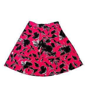 Isaac Mizrahi New York Womens Skirt Pink & Black Floral Fit & Flare Size 6